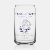 魚魚釣り漁師飲み物用品缶ビールグラス ガラス缶 (裏面)