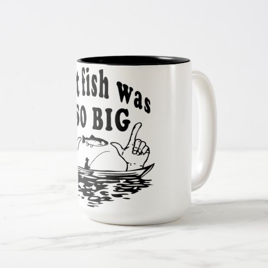 魚魚釣り漫画漁おもしろい師 ツートーンマグカップ (正面右)
