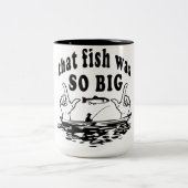 魚魚釣り漫画漁おもしろい師 ツートーンマグカップ (中央)