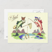 魚魚釣り馬蹄網 ポストカード (正面/裏面)