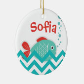 "魚魚"のデザインのカスタマイズ可能なオーナメント セラミックオーナメント (右)