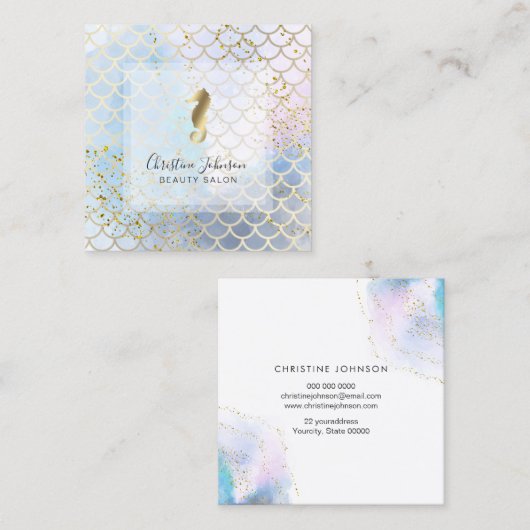 魚鱗の模様の金魚 スクエア名刺 (正面/裏面)