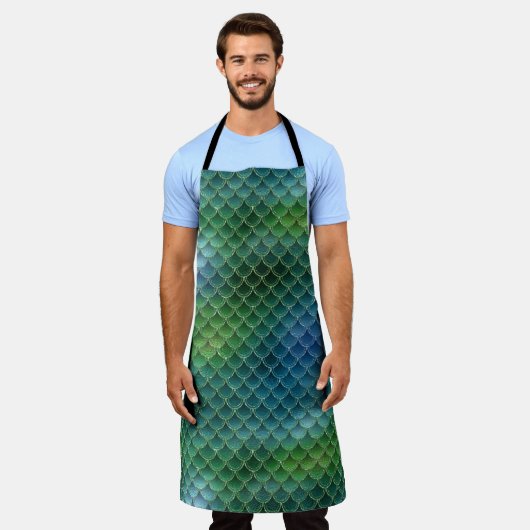 魚鱗 エプロン (着用した状態)