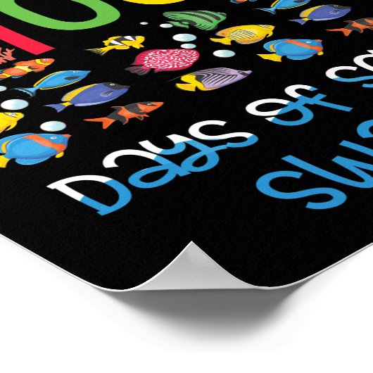 魚100日の学校シャツフィッシャー先生 ポスター (角)