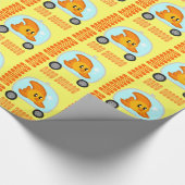 魚2.0の誕生日の包装紙の黄色 ラッピングペーパー (角)