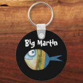 魚、おもしろい漫画デザインコーヒーマグ キーホルダー (正面)