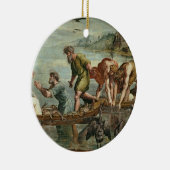 魚(の奇跡的な草案のための漫画 セラミックオーナメント (右)