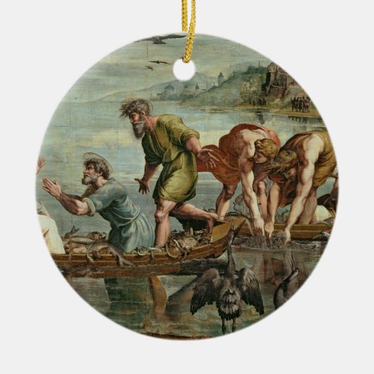 魚(の奇跡的な草案のための漫画 セラミックオーナメント (正面)