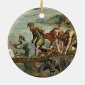 魚(の奇跡的な草案のための漫画 セラミックオーナメント (裏面)