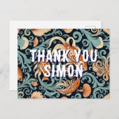 魚 キンギョのイラスト　ありがとう ポストカード (正面/裏面)