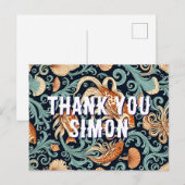 魚 キンギョのイラスト　ありがとう　ポストカード ポストカード (正面/裏面)