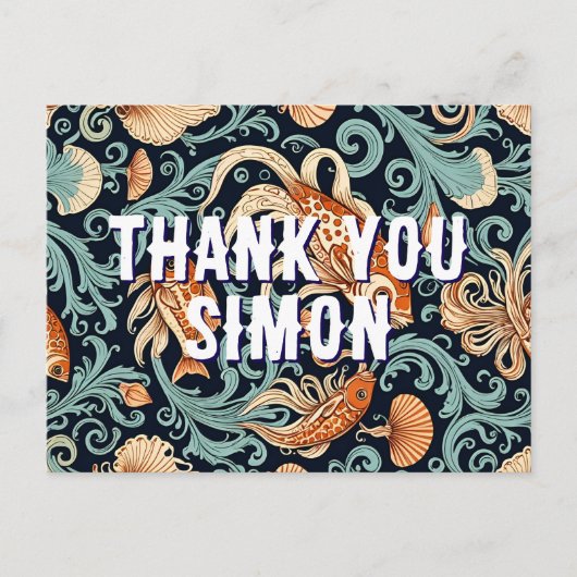 魚 キンギョのイラスト　ありがとう　ポストカード ポストカード (正面)