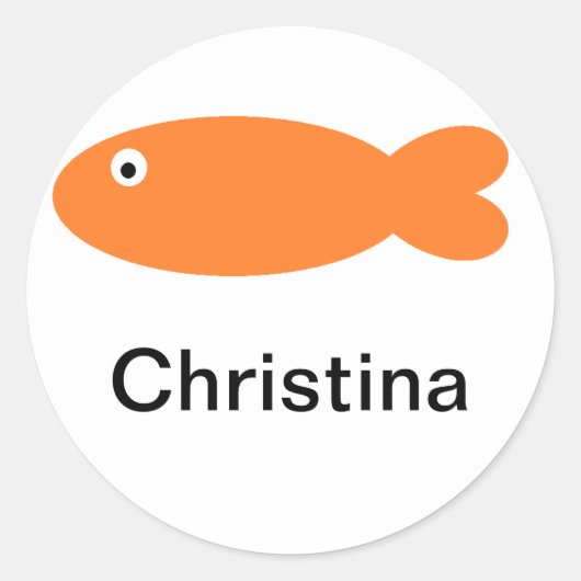 「魚」シール ラウンドシール (正面)