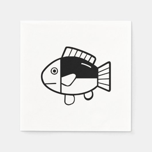 魚 スタンダードカクテルナプキン (正面)