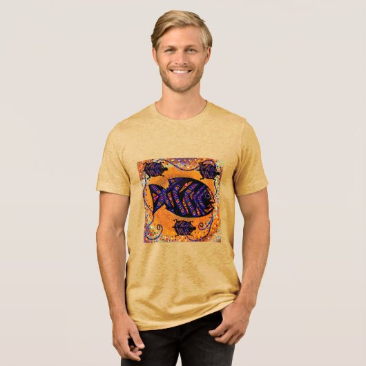 魚 トライブレンドTシャツ (正面全面)