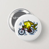魚(バイク)のおもしろいなボタンを自転車に乗って下さい 缶バッジ (正面&裏面)