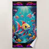 魚 ビーチタオル (正面)