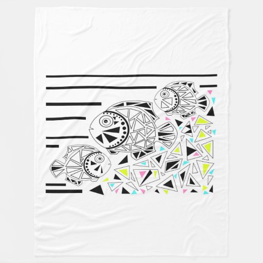 魚 フリースブランケット (正面)