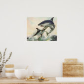 魚 – ブラックマーリン&マコシャーク ポスター (キッチン)