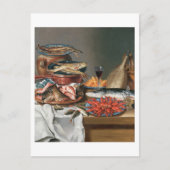 魚、マスとベビーのロブスターの静止生活， 1 ポストカード (正面)