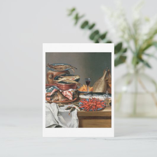 魚、マスとベビーのロブスターの静止生活， 1 ポストカード (スタンド正面)