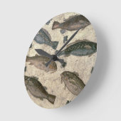 魚(モザイク) ラウンド壁時計 (傾斜)