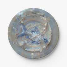 魚 – ラウンド紙プレート