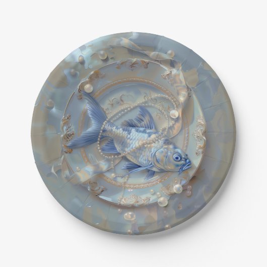魚 – ラウンド紙プレート ペーパープレート (正面)