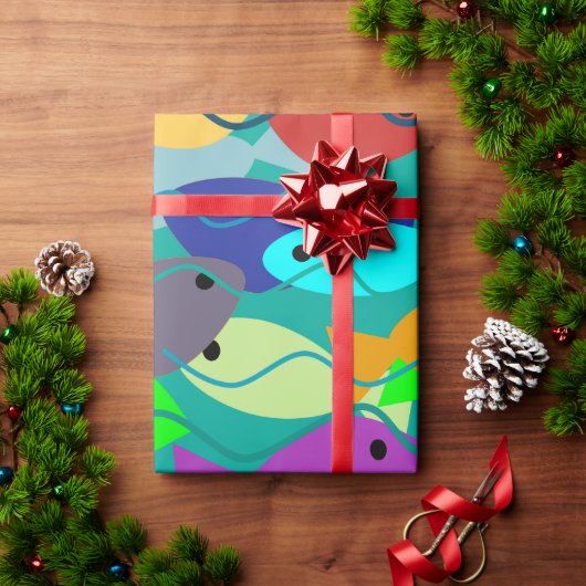 魚 ラッピングペーパー (クリスマスギフト)