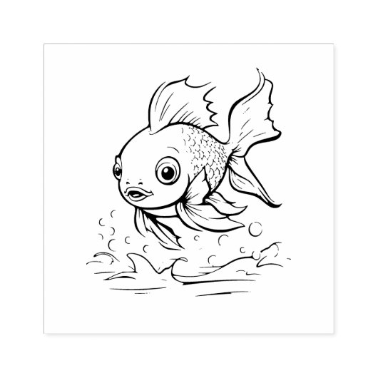 魚 ラバースタンプ (インプリント)