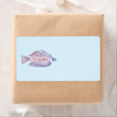 魚。レッドラインレインボウフィッシュ。 ラベル (インサイチュ)