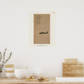 魚 - 八大山人 清朝 墨絵 ポスター (キッチン)