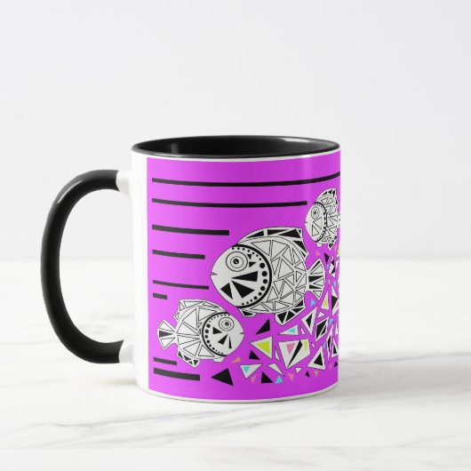 魚。占星術。マグ マグカップ (左)