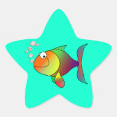 魚：吹の泡のクラシック丸シール 星シール (正面)