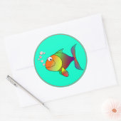 魚：吹の泡 ラウンドシール (封筒)