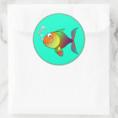 魚：吹の泡 ラウンドシール (バッグ)