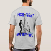 魚、戦いおよび旅行の管 Tシャツ (裏面)