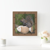 魚-時計のリス スクエア壁時計 (ホーム)