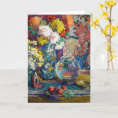 魚、果物、花 |キャサリンE.さくらんぼ カード (黄色い花)