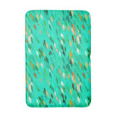 魚・水色・緑・金ゴールド バスマット (正面縦)