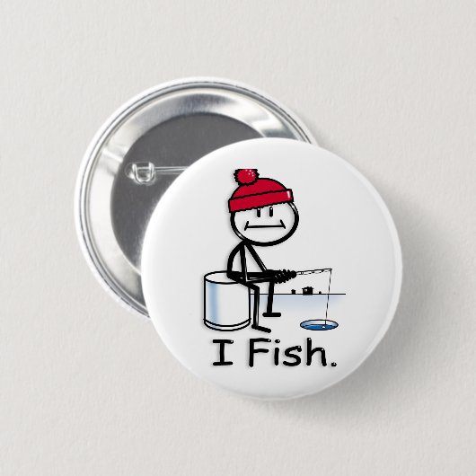 魚：氷 缶バッジ (正面&裏面)