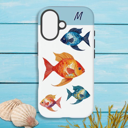 魚 海の生き物 海 モノグラム Case-Mate iPhoneケース