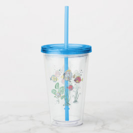 魚、海底、海。 アクリルタンブラー