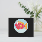 魚 海 デザイン クジラ 泳ぐ アザラシ 楽しい 海 ギフト ポストカード (スタンド正面)