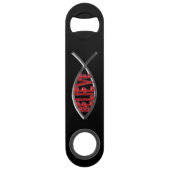 魚-赤--を信じて下さい スピード栓抜き (正面)