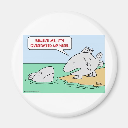 魚，進化，過評価 マグネット (正面)