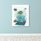 魚、青貝及びサンゴ キャンバスプリント (インサイチュ (ウッドフロア))