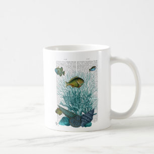 魚、青貝、サンゴ コーヒーマグカップ