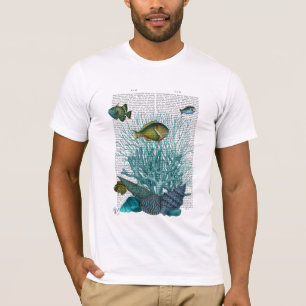 魚、青貝、サンゴ Tシャツ