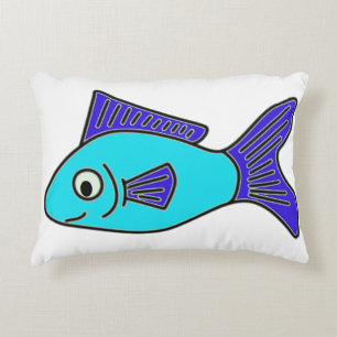 魚、青 アクセントクッション